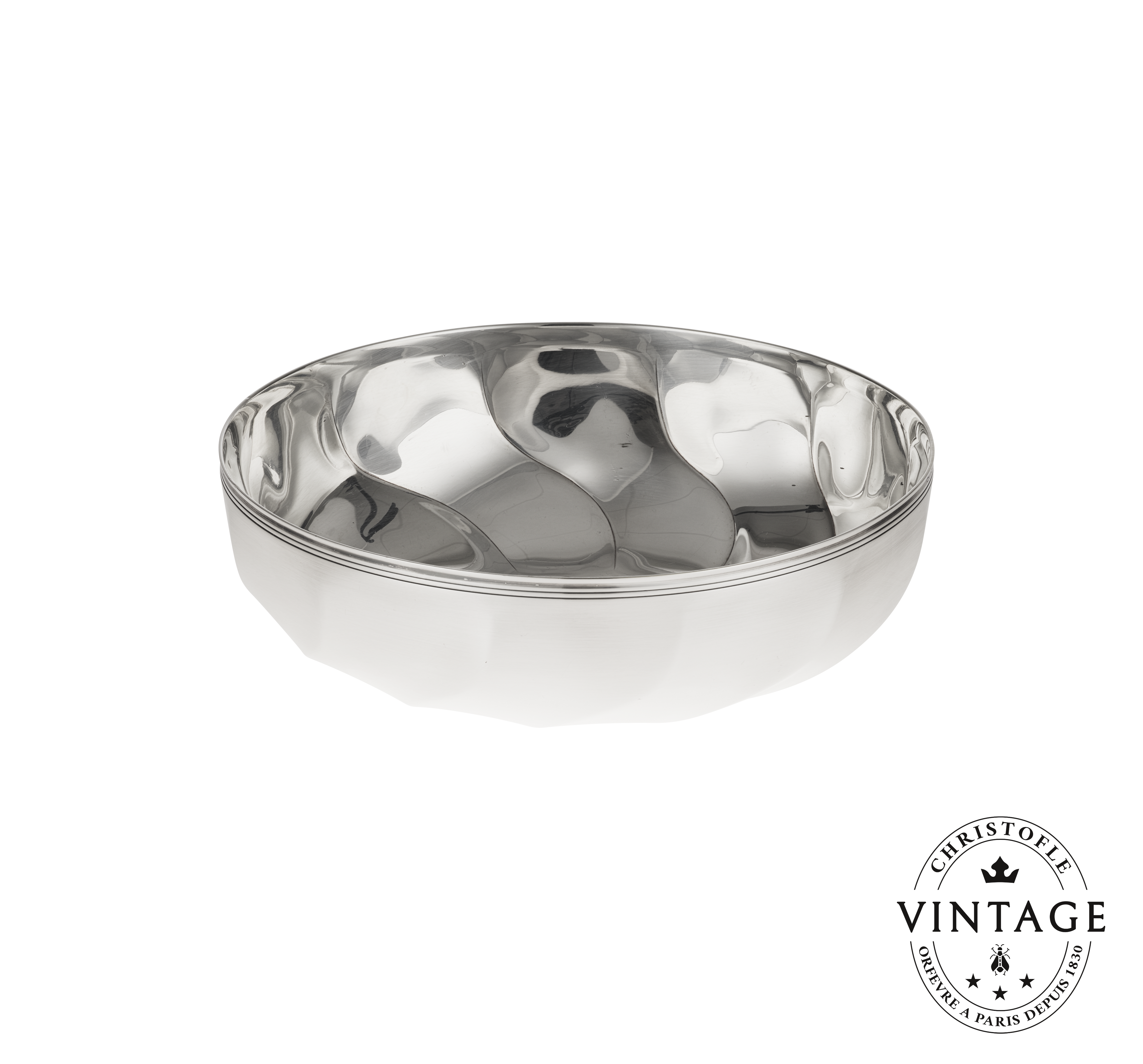 Vintage Silvered Bowl 17 cm Torsades